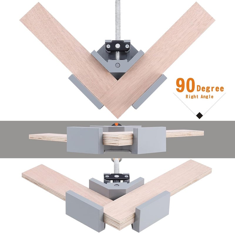 NAYE Right Angle Clamp,90 Degree Corner Clamps for Woodworking Jigs,Wood Clamps for Cabinet Frame Drawer,4" Quick Grip Bar Clamps Wood Working Accessories Included - Image 4